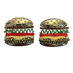 Novelty Gold-Tone Burger Stud Earrings Sugarfix Baublebar Statement